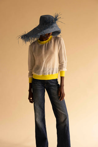 Jumper Puglia Off com Detalhe Amarelo