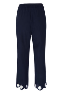 Navy Blue Silk Modernist Pants