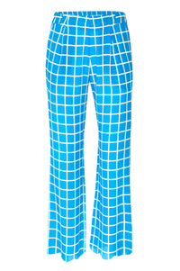 Blue Silk Modernist Pants