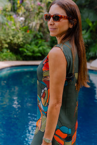 Vestido Sônia Jacaré Verde