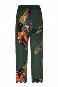 Calça Sonia Quadrados Jacaré Verde