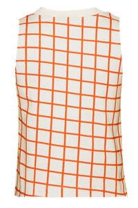 Roma Dot Sleeveless Top with Red Checkered Print