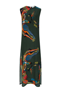 Vestido Sônia Jacaré Verde