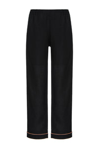 Calça de Linho Carmem Preta com Vivo