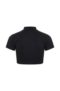 Top Preto com Zíper Rosa