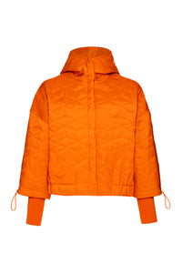 Orange Matelassé Bomber Jacket