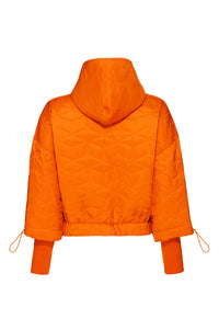 Orange Matelassé Bomber Jacket