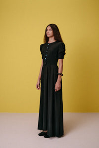 Long Black Silk Dress