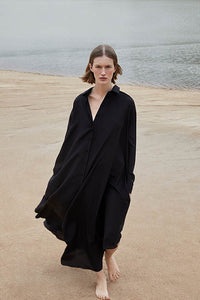Black Pleated Maxi Dress