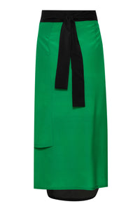 Green and Black Panel Skirt
