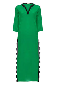 Vestido Sônia Quadrados Verde e Preto