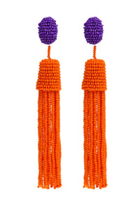 PURPLE AND ORANGE BEADS EARRINGS