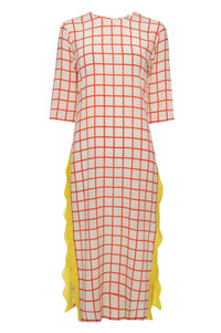 The Red Checkered Sonia Waves Dress