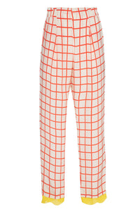 Red Checkered Elastic Pants