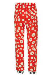 Red Octopus Waves Elastic Pants with PB Octopus