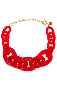 Red Crystal Link Necklace