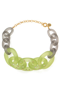 Green and Gray Double Link Necklace