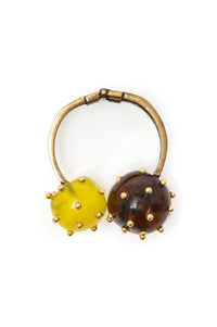 Yellow and Turtle Two Ball Bracelet